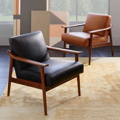 Hotel-spezifischer Wohnzimmerstuhl im modernen Design mit Lederarmbänder und Samtgewebe