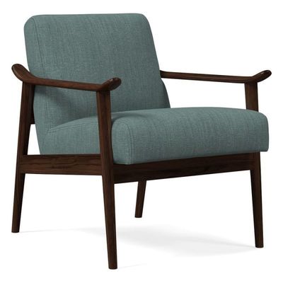 Soft Cushion Armrest Solid Wood Armchair für den nordischen Stil