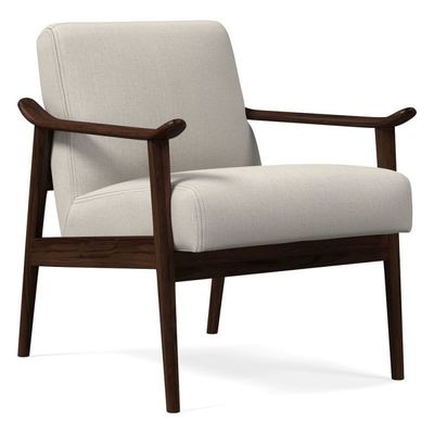 Soft Cushion Armrest Solid Wood Armchair für den nordischen Stil