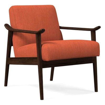 Soft Cushion Armrest Solid Wood Armchair für den nordischen Stil