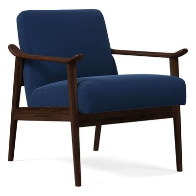 Soft Cushion Armrest Solid Wood Armchair für den nordischen Stil