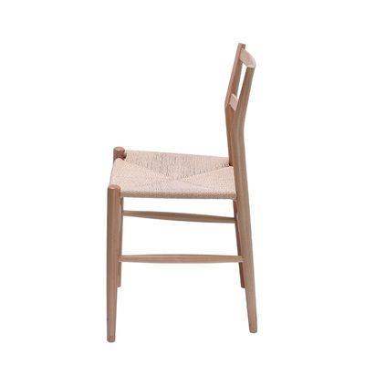 Hotel Restaurant Bankett oder Zuhause Einfacher Rückenlehnstuhl mit Hanfseilweben und Holzbeinen