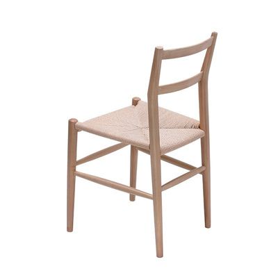 Hotel Restaurant Bankett oder Zuhause Einfacher Rückenlehnstuhl mit Hanfseilweben und Holzbeinen