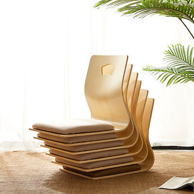 Japanischer Stil Komfortabel Holzstapelfächer Tatami Stuhl Freizeitstuhl ohne Beine Stapelfächer Tatami Akzent Holz Japanisch