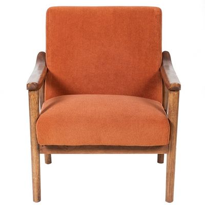 Postverpackung Custom Nordic Polstered Single Sofa Stuhl Holz und Stoff Sessel mit Custom Polsterung