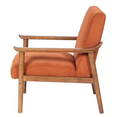 Postverpackung Custom Nordic Polstered Single Sofa Stuhl Holz und Stoff Sessel mit Custom Polsterung
