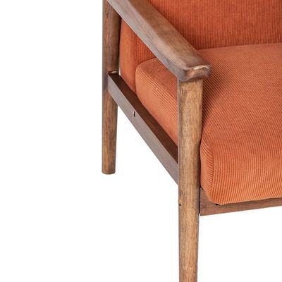 Postverpackung Custom Nordic Polstered Single Sofa Stuhl Holz und Stoff Sessel mit Custom Polsterung
