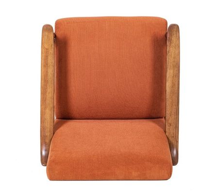 Postverpackung Custom Nordic Polstered Single Sofa Stuhl Holz und Stoff Sessel mit Custom Polsterung