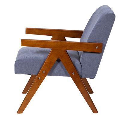 Moderner Holz- und Stoffstuhl Nordic Custom Polstered Single Sofa Chair