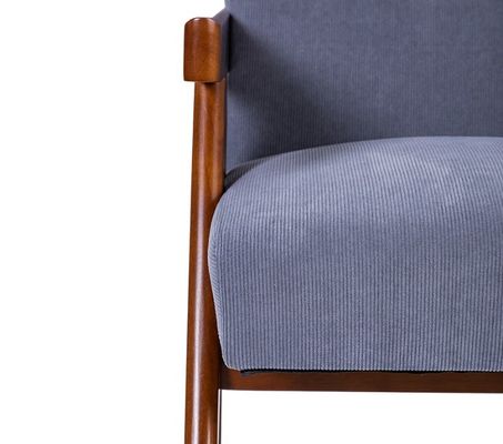 Moderner Holz- und Stoffstuhl Nordic Custom Polstered Single Sofa Chair