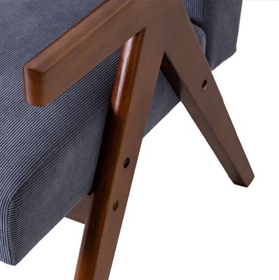 Moderner Holz- und Stoffstuhl Nordic Custom Polstered Single Sofa Chair