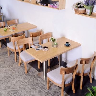 Massivholz rundes Esstisch und Stühle für Milch Tee Shop Verhandlung Kaffee Western Restaurant Fast Food Snack Bar