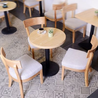 Massivholz rundes Esstisch und Stühle für Milch Tee Shop Verhandlung Kaffee Western Restaurant Fast Food Snack Bar
