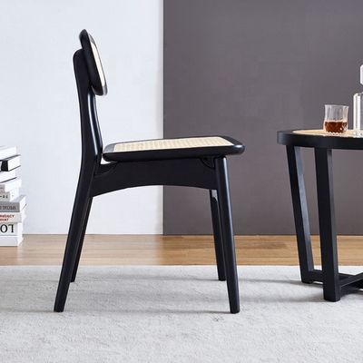 Verstellbare Holz-Rattan-Esstühle mit modernem Design-Stil und Aschholz