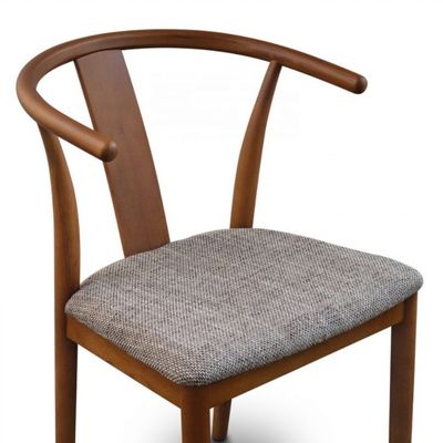 Vintage-Coffee-Shop-Möbel aus Massivholz Speisestuhl aus Wishbone mit Kissen und Mahagoni