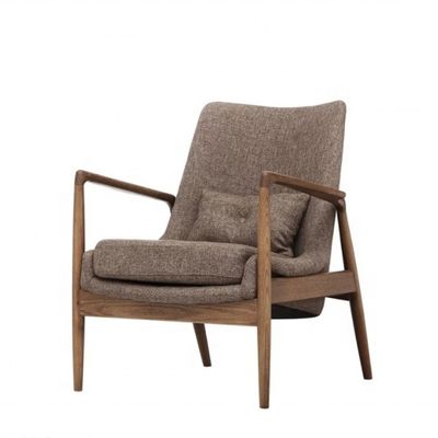 Holzpolsterte Wohnzimmermöbel Moderne Lounge Sessel OEM Ja Postverpackung N Holz Armstuhl