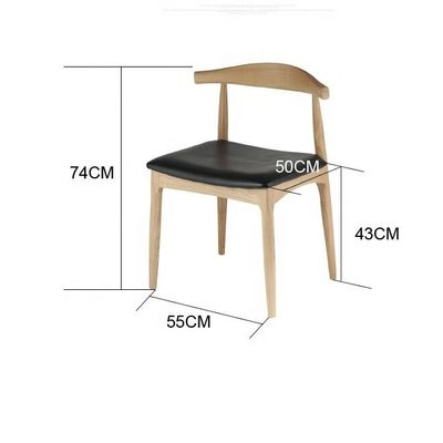 Hotel Moderne PU Leder Massivholz Esszessel ohne Klappklappe und modernes Horn Design