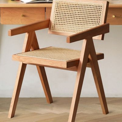 Bequemer Stoffpolsterter Rattan Wicker-Stuhl für das Essen zu Hause und im Restaurant