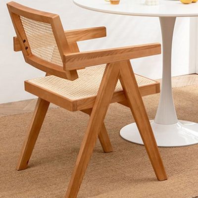 Bequemer Stoffpolsterter Rattan Wicker-Stuhl für das Essen zu Hause und im Restaurant