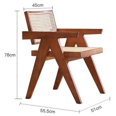 Bequemer Stoffpolsterter Rattan Wicker-Stuhl für das Essen zu Hause und im Restaurant