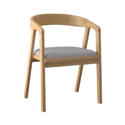 Zwei Jahre Garantie Holz Esszessel mit Armlehne für das Esszimmer Antike Massivholz Stoff Sitz