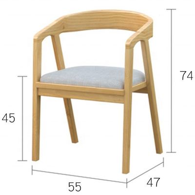 Zwei Jahre Garantie Holz Esszessel mit Armlehne für das Esszimmer Antike Massivholz Stoff Sitz
