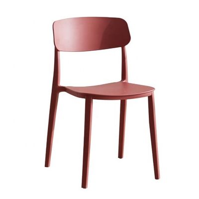 Stackbarer roter Kunststoffstuhl für modernes nordisches Design im Hotel Restaurant Bankett oder Haus Essbereich