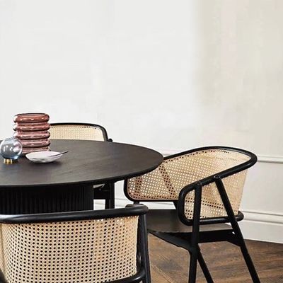 Schule Nordic Holzrohr Wicker Rattan Rücken Esszimmer Wohnzimmer Schwarz Rattan Esszimmer Entspannungrohr