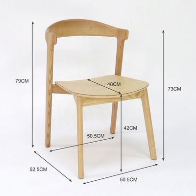 Elegantes und komfortables modernes Freizeitstuhl aus Ascheholz für Café Hotel Restaurant 53cm*50cm*76cm