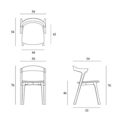 Komfortabler und eleganter Freizeitstuhl aus nordischem Holz für das Hotel Garden Coffee Shop 53cm*50cm*76cm