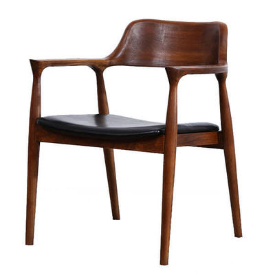 Massivholz Nordic Classy Antique Restaurant Niedrige Sessel Gewebtes Leder Esszimmer Stühle für anspruchsvolles Esszimmer