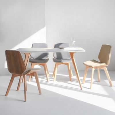 Gewerbliche Wirtschaft Stoff Speisestuhl mit Massivholzbeinen und modernem Stoffdesign