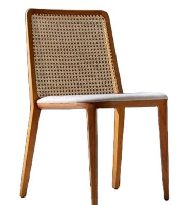 Allgemeine Esszimmermöbel Massivholz Esszessel mit Rattan-Sitz und Rohrrückenlehne