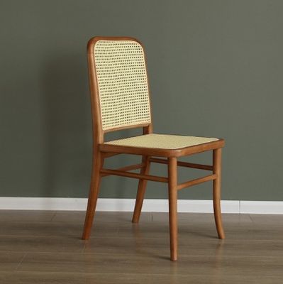 Allgemeine Esszimmermöbel Massivholz Esszessel mit Rattan-Sitz und Rohrrückenlehne