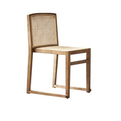 Platzersparnis Stapeln Holz Rattan Esszessel Moderner nordischer Stil für komfortables Essen