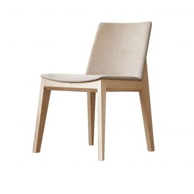 Einfaches Design Restaurant Wohnzimmer Stoff Esszessel mit verstellbarer Rückenlehne und Holzbeinen im Innenraum