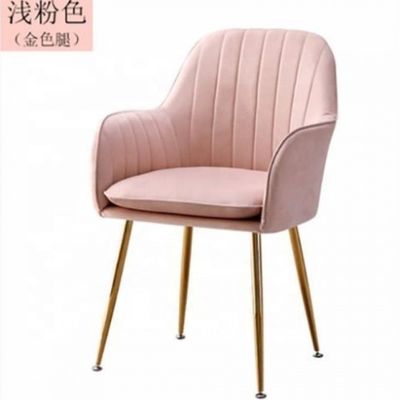 Goldmetallbein und Armlehne Flannel-Esstuhl Elegante Samt-Sessel für Cafés oder Esszimmermöbel