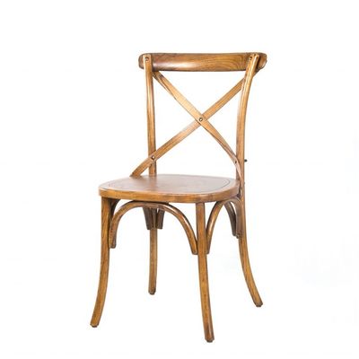 Elegantes Design Eiscreme Farbe Holz Stapelbar Kreuz Rücken Vintage Esszimmer Stuhl für Holz