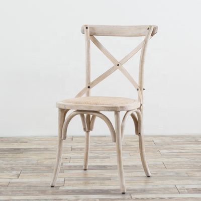 Elegantes Design Eiscreme Farbe Holz Stapelbar Kreuz Rücken Vintage Esszimmer Stuhl für Holz