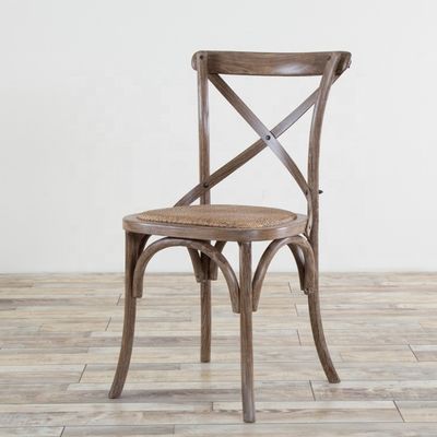 Elegantes Design Eiscreme Farbe Holz Stapelbar Kreuz Rücken Vintage Esszimmer Stuhl für Holz