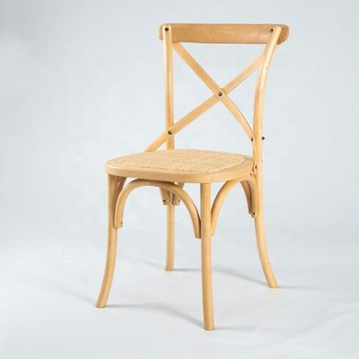 Elegantes Design Eiscreme Farbe Holz Stapelbar Kreuz Rücken Vintage Esszimmer Stuhl für Holz