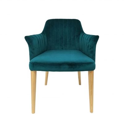 Restaurantmöbel Samt Esszimmerstuhl mit Massivholzbeinen und KEINE gefaltete Gestaltung