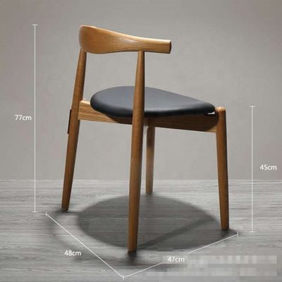 Holzbein Luxus-Japanischen Stil Esszessel mit modernem PU-Leder Polster Sitz und klassischem Holz