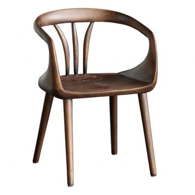Schwarze Walnuss Luxus Speisesessel Massivholz Rückenstuhl Moderne nordische Freizeit Speisesessel für ein elegantes Essen