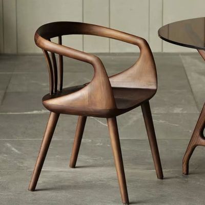 Schwarze Walnuss Luxus Speisesessel Massivholz Rückenstuhl Moderne nordische Freizeit Speisesessel für ein elegantes Essen