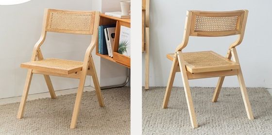 Moderner Stil Klappstuhl aus Holz für langlebige Rattan-Essen bei Hochzeiten