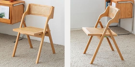 Moderner Stil Klappstuhl aus Holz für langlebige Rattan-Essen bei Hochzeiten