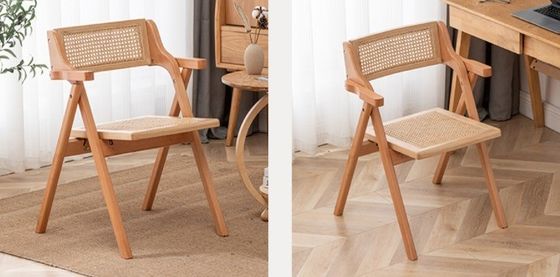 Moderner Stil Klappstuhl aus Holz für langlebige Rattan-Essen bei Hochzeiten