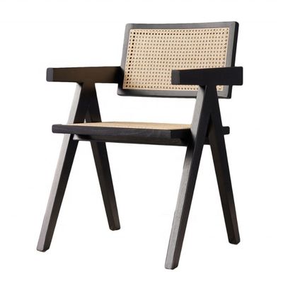 Moderne Restaurant Armlehne Rattan-Rohr Speisestuhl aus festen Materialien und modernem Design