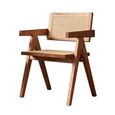 Moderne Restaurant Armlehne Rattan-Rohr Speisestuhl aus festen Materialien und modernem Design